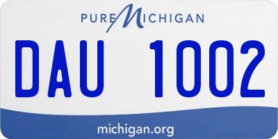 MI license plate DAU1002