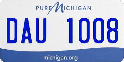 MI license plate DAU1008