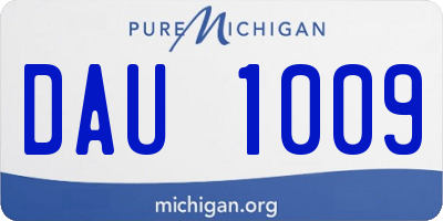 MI license plate DAU1009