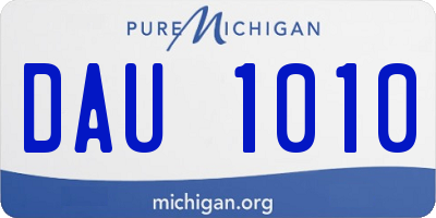 MI license plate DAU1010