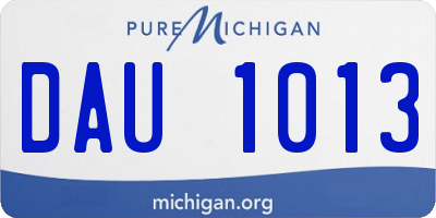 MI license plate DAU1013