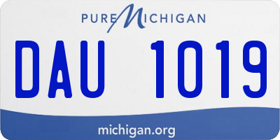 MI license plate DAU1019