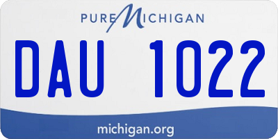 MI license plate DAU1022