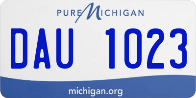 MI license plate DAU1023