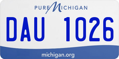MI license plate DAU1026