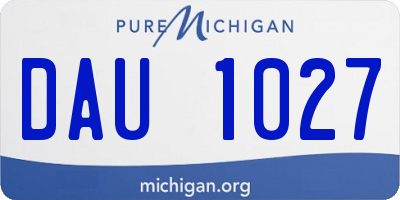 MI license plate DAU1027