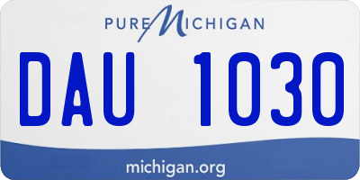 MI license plate DAU1030