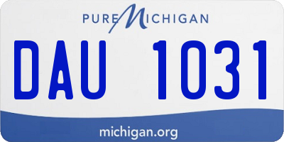MI license plate DAU1031