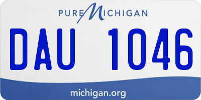 MI license plate DAU1046