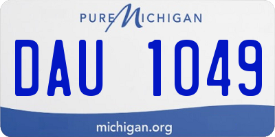 MI license plate DAU1049