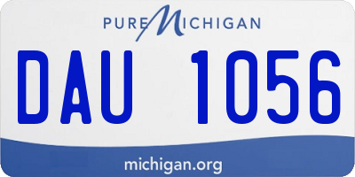 MI license plate DAU1056