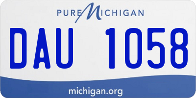 MI license plate DAU1058