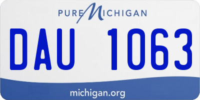 MI license plate DAU1063