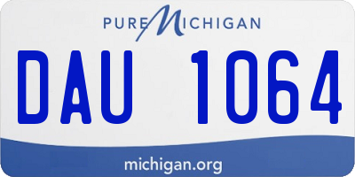 MI license plate DAU1064