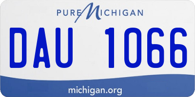 MI license plate DAU1066