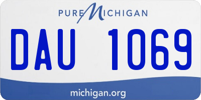 MI license plate DAU1069