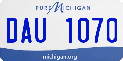 MI license plate DAU1070