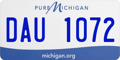 MI license plate DAU1072