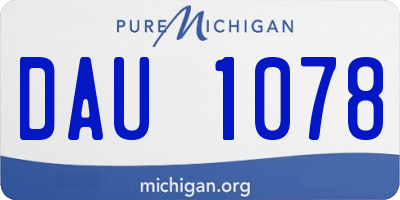 MI license plate DAU1078