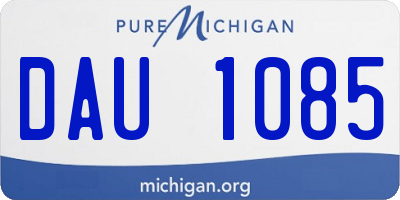 MI license plate DAU1085