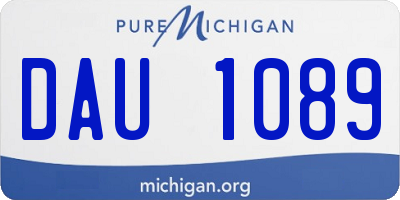 MI license plate DAU1089