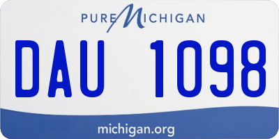 MI license plate DAU1098
