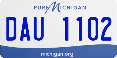MI license plate DAU1102