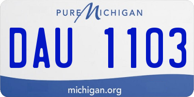 MI license plate DAU1103