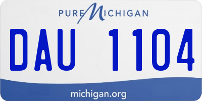 MI license plate DAU1104