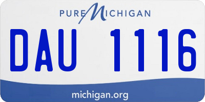 MI license plate DAU1116