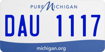 MI license plate DAU1117