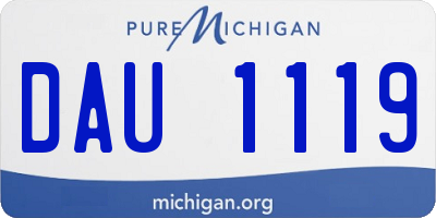 MI license plate DAU1119