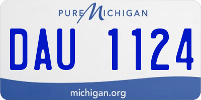 MI license plate DAU1124