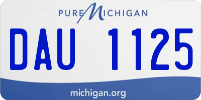 MI license plate DAU1125