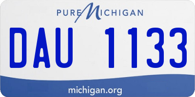 MI license plate DAU1133