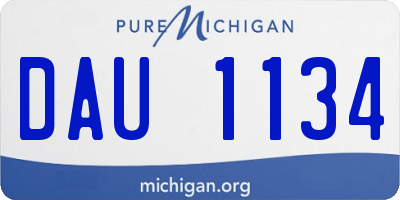 MI license plate DAU1134