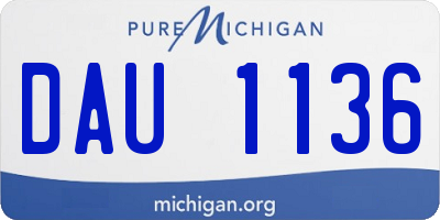 MI license plate DAU1136