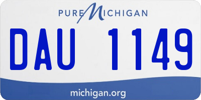 MI license plate DAU1149