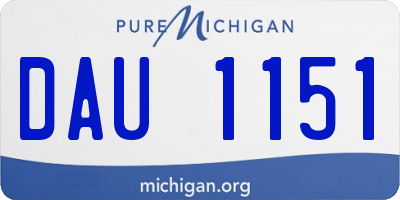 MI license plate DAU1151