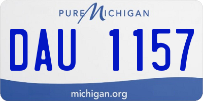 MI license plate DAU1157