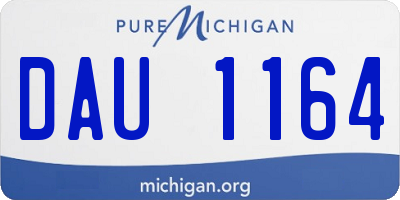 MI license plate DAU1164