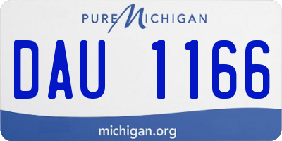 MI license plate DAU1166