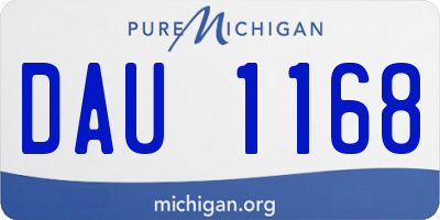 MI license plate DAU1168