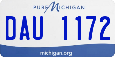 MI license plate DAU1172