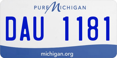 MI license plate DAU1181