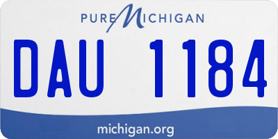 MI license plate DAU1184