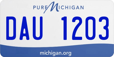 MI license plate DAU1203