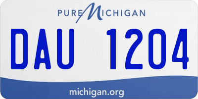 MI license plate DAU1204