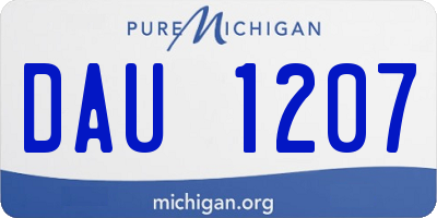 MI license plate DAU1207