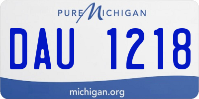 MI license plate DAU1218